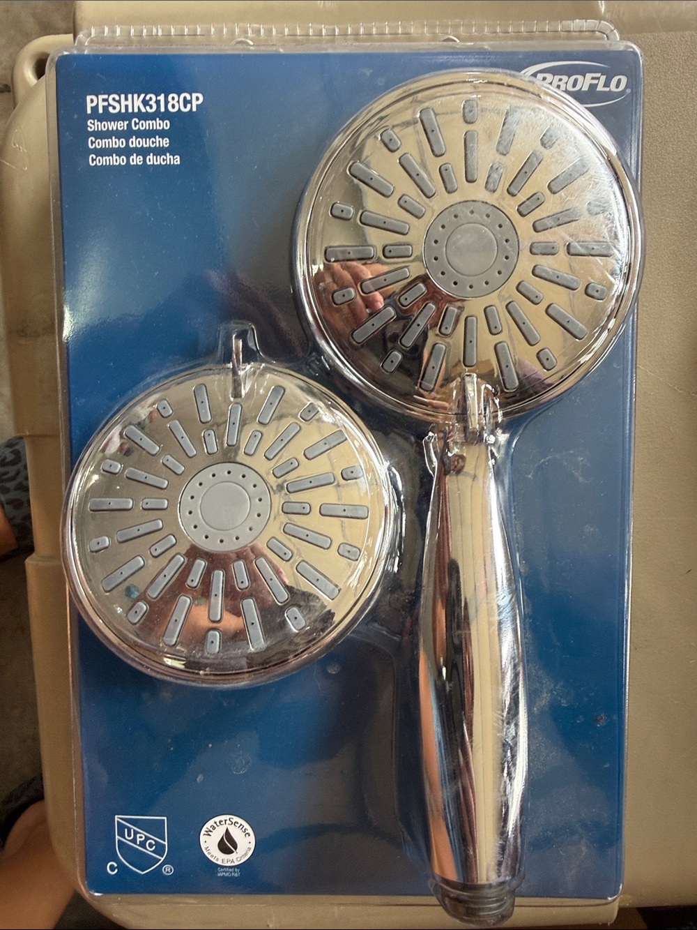 NWT NEVER OPENED Chrome 2-Piece Shower Combo with Handheld proflow chrome